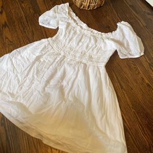White Puff Sleeve Dress
